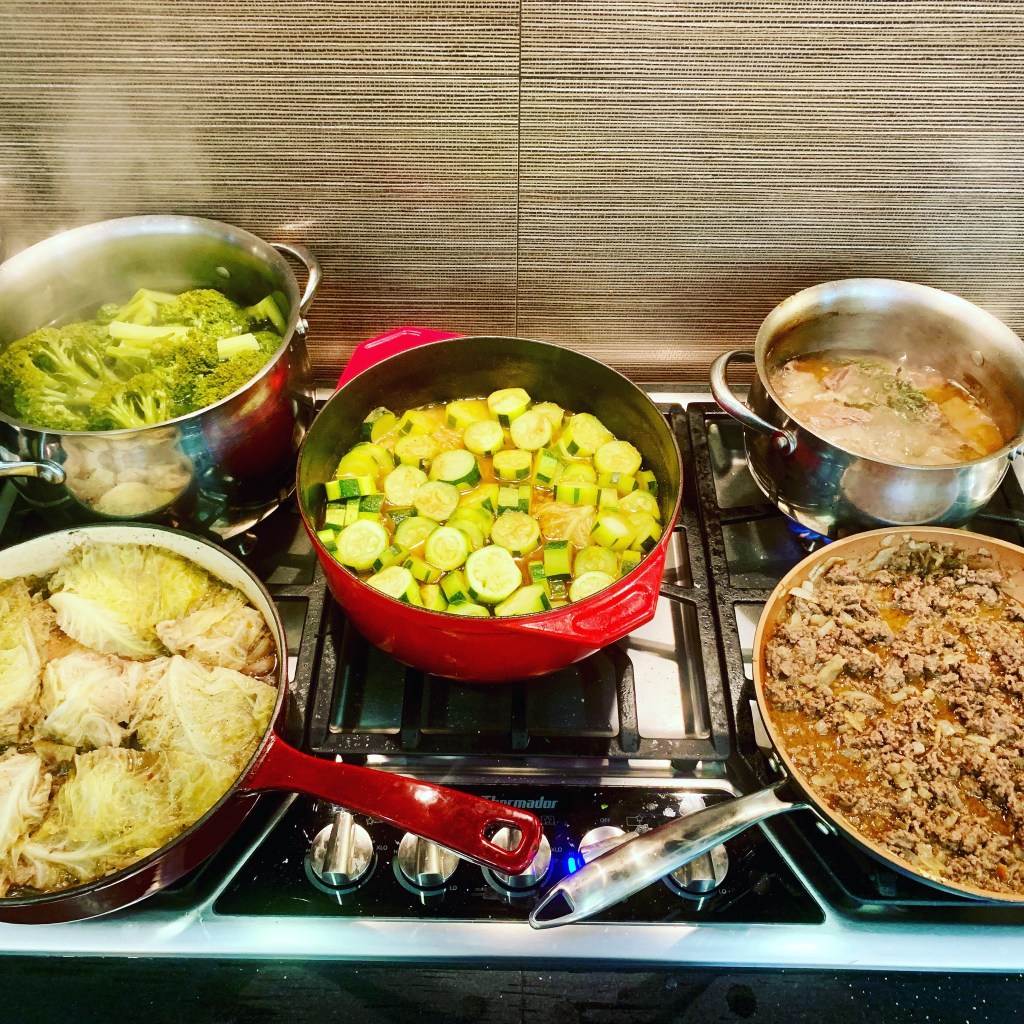 Pots on stove